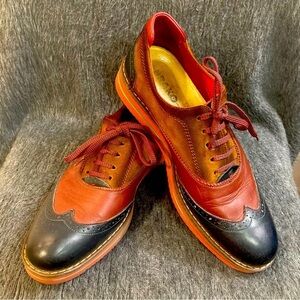 BRAKO SHOES Sz 40 Colour Block Brogue Oxfords Wingtip Lace  Up Leather Shoes